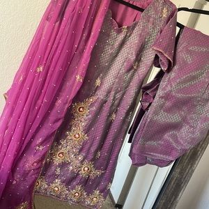 3 piece set Indian suit salwar suit purple color for any event
